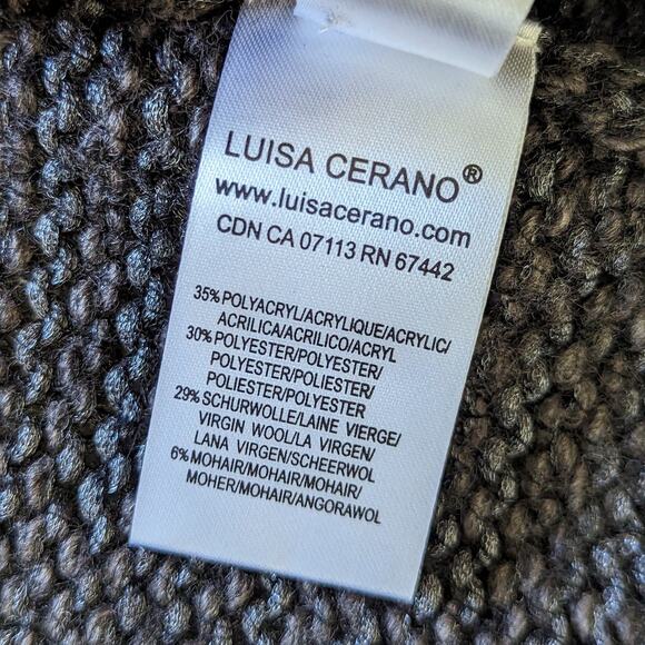 Luisa Cerano Mohair Wool Blend Knit Sweater Short Sleeve Single Button Top Shawl - Picture 6 of 7